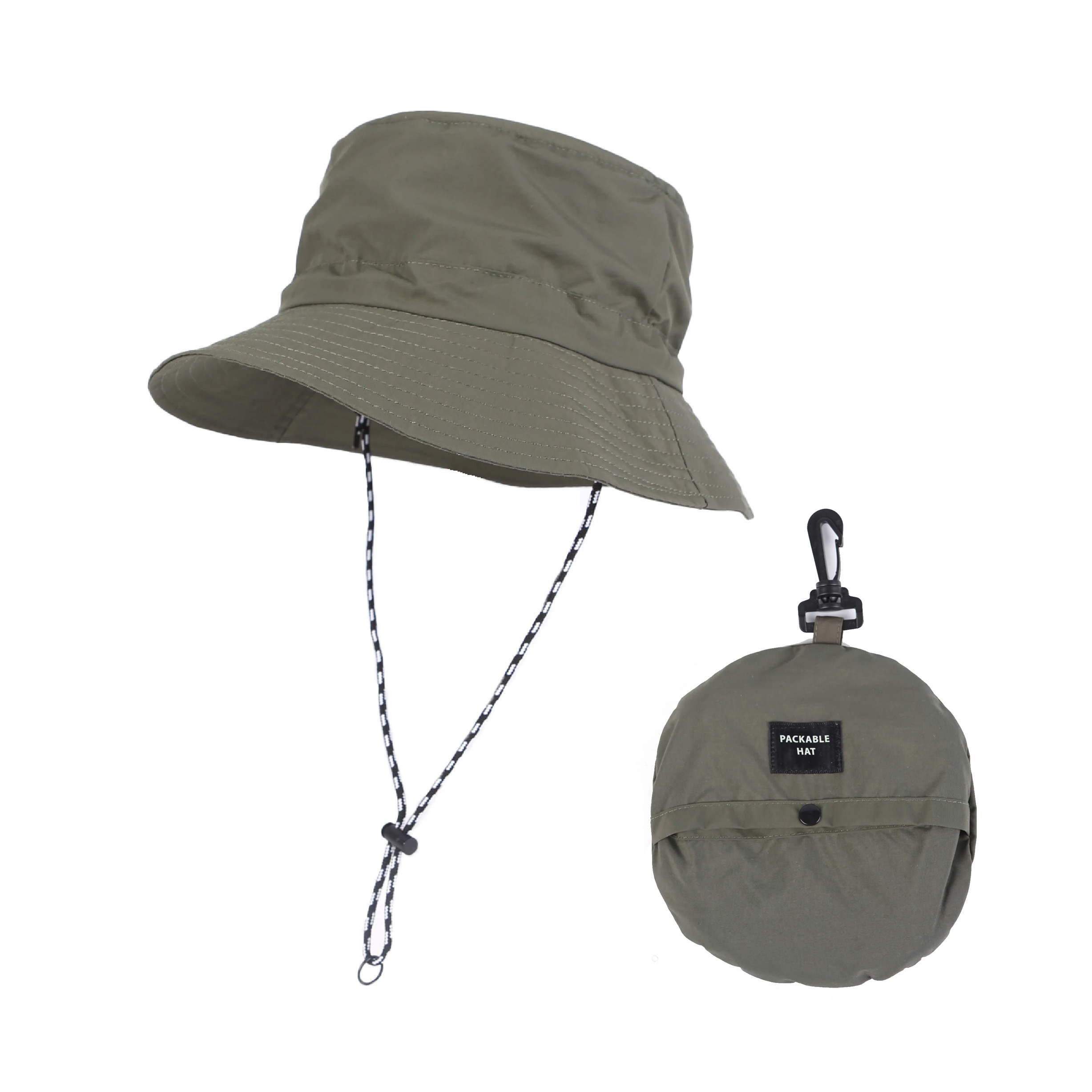 Camping foldable bucket hat with string