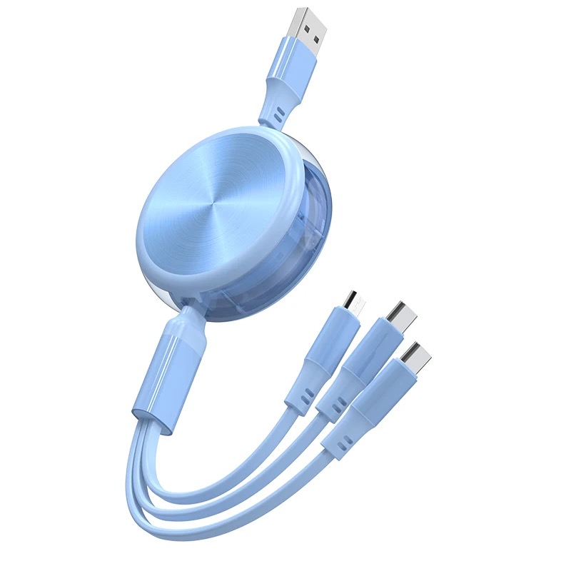 Retractable charger 3 in 1 usb cable