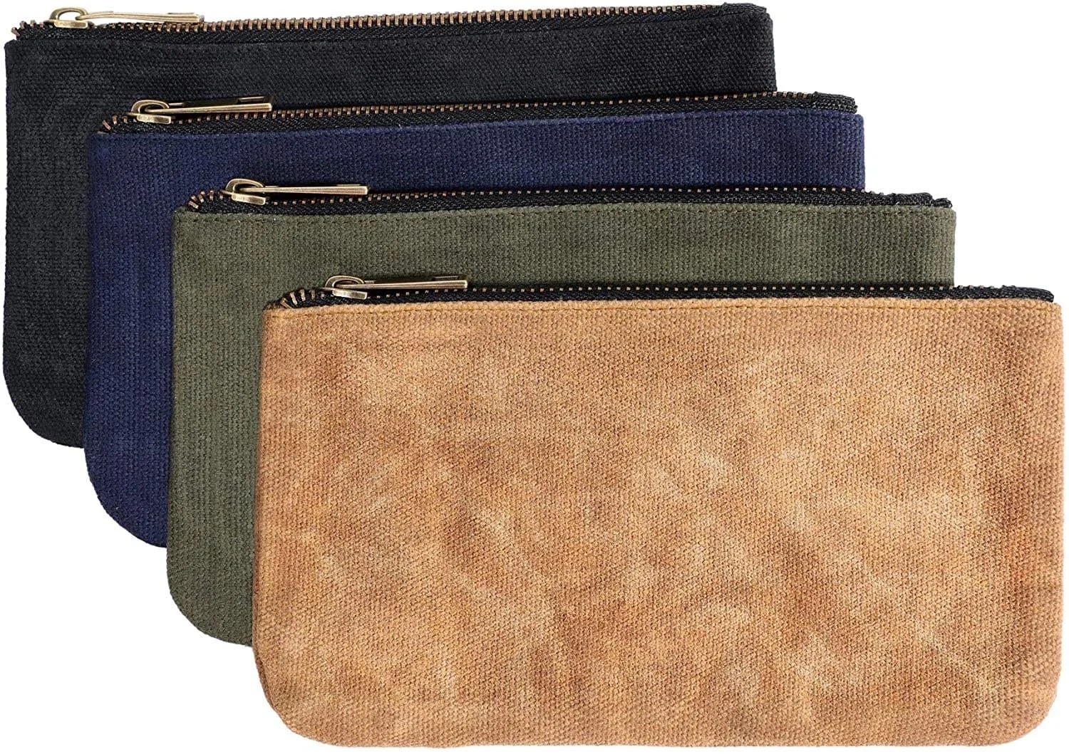 Heavy duty muti-purpose small waxed canvas tool bag with zipper