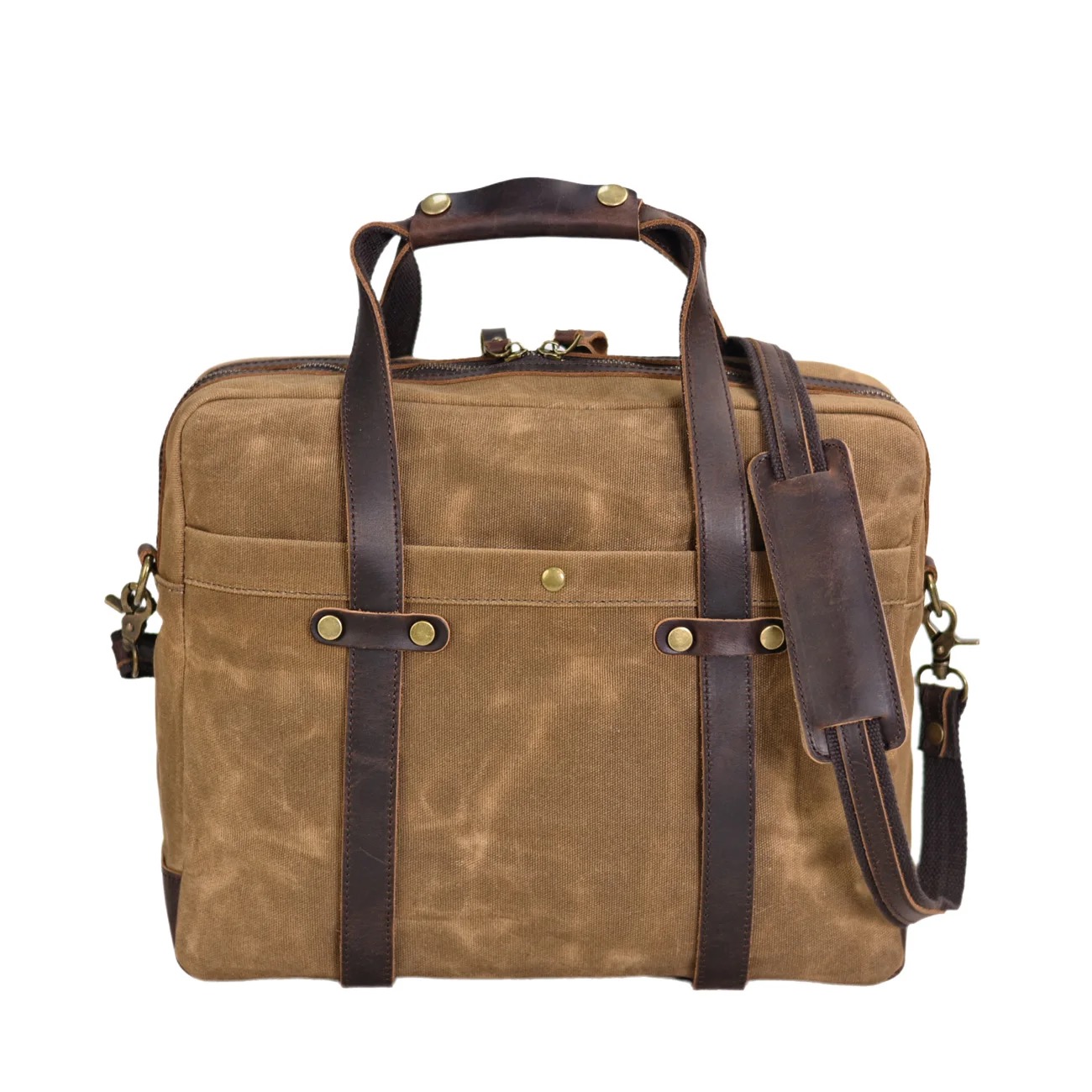 Laptop handbag waterproof waxed canvas laptop bag 15.6 inch briefcase handbag
