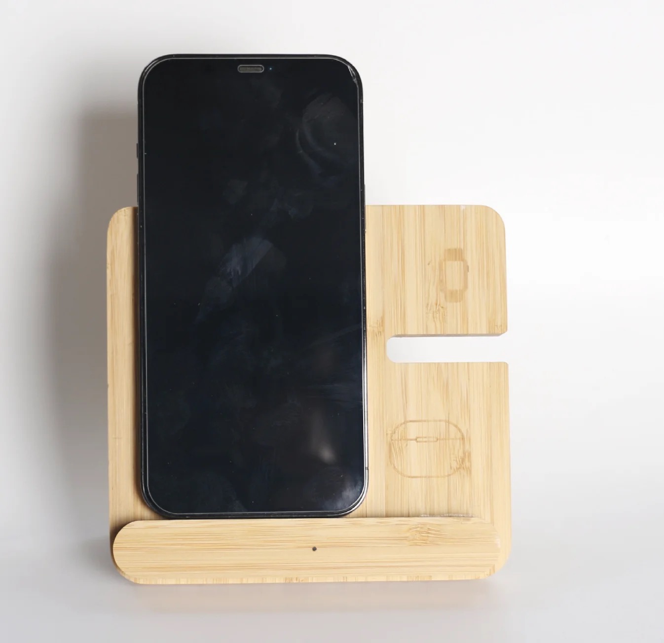 Foldable 3 in 1 wooden desk top wireless charger fast charge