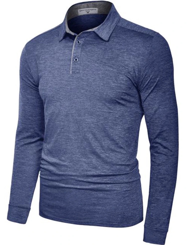 Quick dry casual long sleeve slim fit golf polo shirts